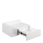 Avignon Square Bedside Table with 1 Drawer & Small Shelf in White 