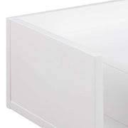 Avignon Square Bedside Table with 1 Drawer & Small Shelf in White 
