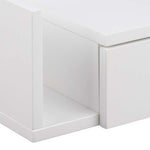 Avignon Square Bedside Table with 1 Drawer & Small Shelf in White 