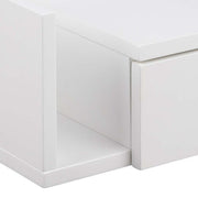 Avignon Square Bedside Table with 1 Drawer & Small Shelf in White 