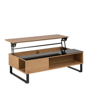Azalea Lift Up Coffee Table in Black & Oak 