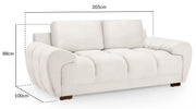 Azzuro Cream Velvet Fabric 2 Seater Sofa