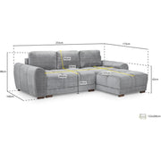 Azzuro Mocha Universal Corner Sofabed with Storage