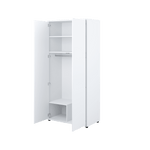 Bed Concept BC-20 Hinged Door Wardrobe 101cm [White Matt] - Interior Image