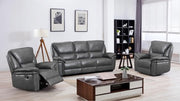 Boston Leather Aire Recliner Sofa Suite - Grey 3S+1R+1R Set