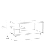 Bailey Coffee Table in Concrete Optic Dark Grey 
