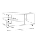 Bailey Coffee Table in Concrete Optic Dark Grey 