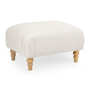 Beige ottoman with wooden legs