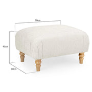 Beige ottoman with wooden legs 