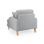 Gray armchair with wooden legs