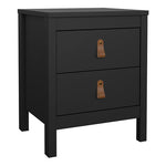 Barcelona 3 Piece Bundle, Bedside, Chest and 2 Door Wardrobe in Matt Black 