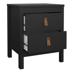 Barcelona 3 Piece Bundle, Bedside, Chest and 2 Door Wardrobe in Matt Black 