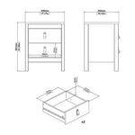 Barcelona 3 Piece Bundle, Bedside, Chest and 2 Door Wardrobe in Matt Black 
