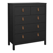 Barcelona 3 Piece Bundle, Bedside, Chest and 2 Door Wardrobe in Matt Black 
