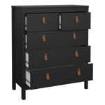 Barcelona 3 Piece Bundle, Bedside, Chest and 2 Door Wardrobe in Matt Black 