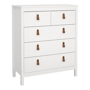 Barcelona 3 Piece Bundle, Bedside, Chest and 2 Door Wardrobe in White 