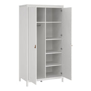 Barcelona 3 Piece Bundle, Bedside, Chest and 2 Door Wardrobe in White 