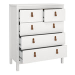 Barcelona 3 Piece Bundle, Bedside, Chest and 3 Door Wardrobe in White 