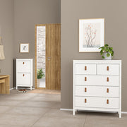Barcelona 3 Piece Bundle, Bedside, Chest and 3 Door Wardrobe in White 