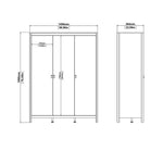 Barcelona 3 Piece Bundle, Bedside, Chest and 3 Door Wardrobe in White 