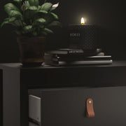 Barcelona Bedside Table 2 drawers in Matt Black 