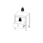 Barcelona Bedside Table 2 drawers in Matt Black 