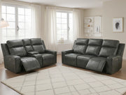 Barcelona Genuine Leather Sofa |  Electric Recliner | Grey 3+2 Set | 219 x 194 CM