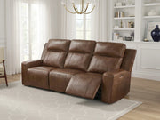Barcelona Genuine Leather Sofa | Electric Recliner | Brown 3 Seater | 219 CM
