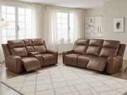 Barcelona Genuine Leather Sofa | Electric Recliner | Brown 3+2 Set | 219 x 194 CM