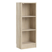 Basic Low Narrow Bookcase (2 Shelves) in Oak 