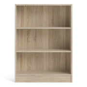 Basic Low Wide Bookcase (2 Shelves) in Oak 