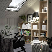 Basic Low Wide Bookcase (2 Shelves) in Oak 