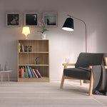 Basic Low Wide Bookcase (2 Shelves) in Oak 
