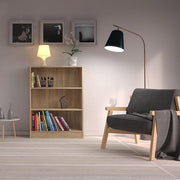 Basic Low Wide Bookcase (2 Shelves) in Oak 