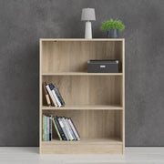 Basic Low Wide Bookcase (2 Shelves) in Oak 