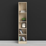 Basic Tall Narrow Bookcase (4 Shelves) in Oak 
