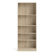 Basic Tall Wide Bookcase (4 Shelves) in Oak 