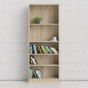 Basic Tall Wide Bookcase (4 Shelves) in Oak 