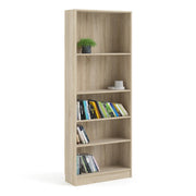 Basic Tall Wide Bookcase (4 Shelves) in Oak 