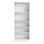 Basic Tall Wide Bookcase (4 Shelves) in White 