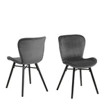 Batilda Dining Chair in Dark Grey Set of 2 