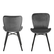 Batilda Dining Chair in Dark Grey Set of 2 