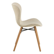 Batilda Dining Chairs with Cream Fabric and Oak Set of 2 