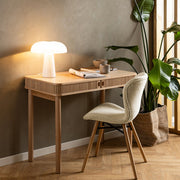 Batilda Dining Chairs with Cream Fabric and Oak Set of 2 