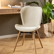 Batilda Dining Chairs with Cream Fabric and Oak Set of 2 