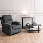 Bayonne Oval Coffee Table with Smoked Glass Top 