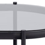 Bayonne Oval Coffee Table with Smoked Glass Top 