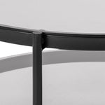 Bayonne Round Coffee Table in Black with Smoked Glass Top 