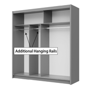 Beam 203cm Sliding Door Wardrobe Graphite+Mirror 