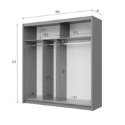Batumi | 203cm Sliding Door Wardrobe | White + Mirror